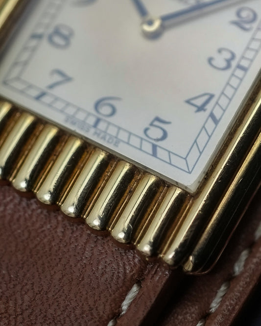 Rolex Cellini Art Deco Gadroon Ribbed Breguet Numerals in 18K Solid Yellow Gold 4601