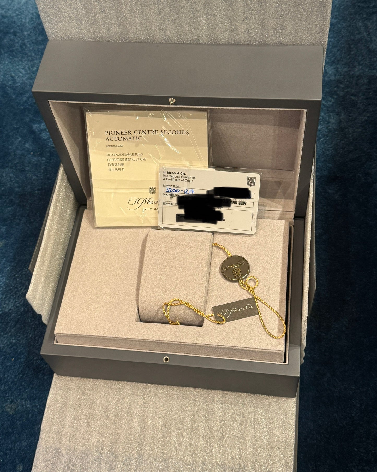 H Moser & Cie Pioneer Centre Seconds Artic Blue Fume Dial and Center 40mm 3200-1217