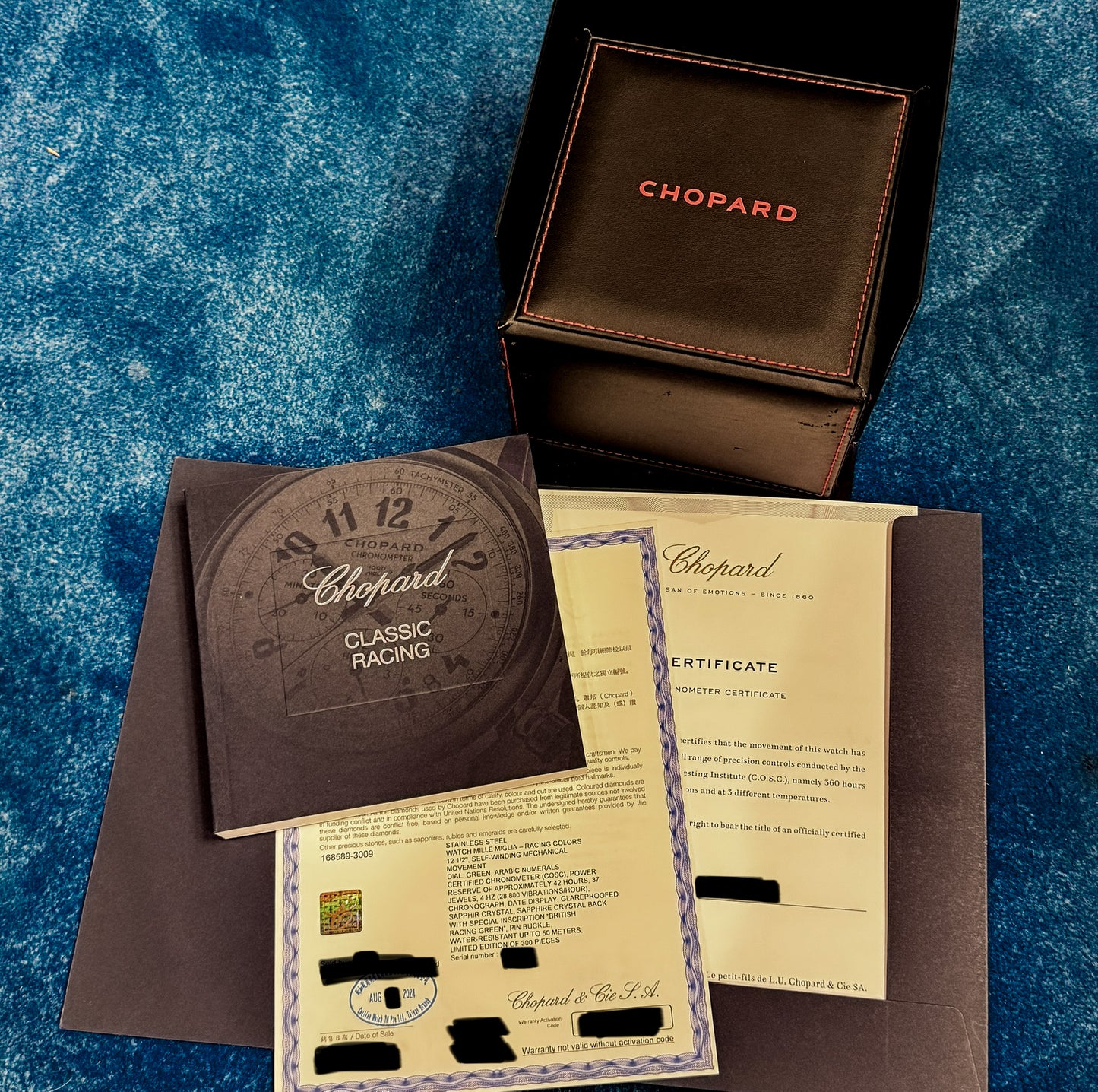 Chopard Mille Miglia Chronograph Racing Colors Green Limited Edition 300 Pieces 168589-3009 168589