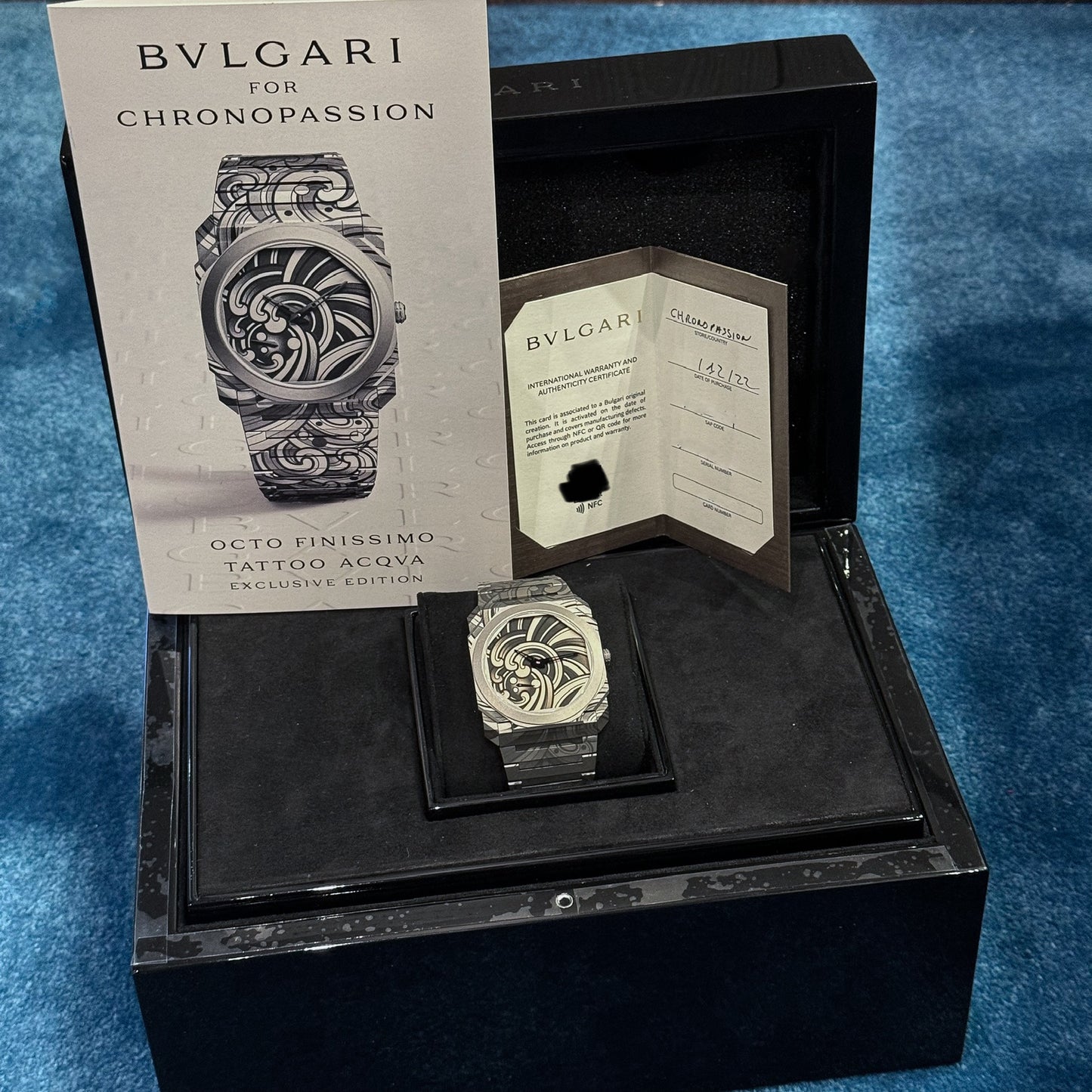 Bulgari Octo Finissimo Tattoo Acqua Chronopassion Titanium Limited Edition 30 Pieces Bvlgari 103707 BGO40TXT