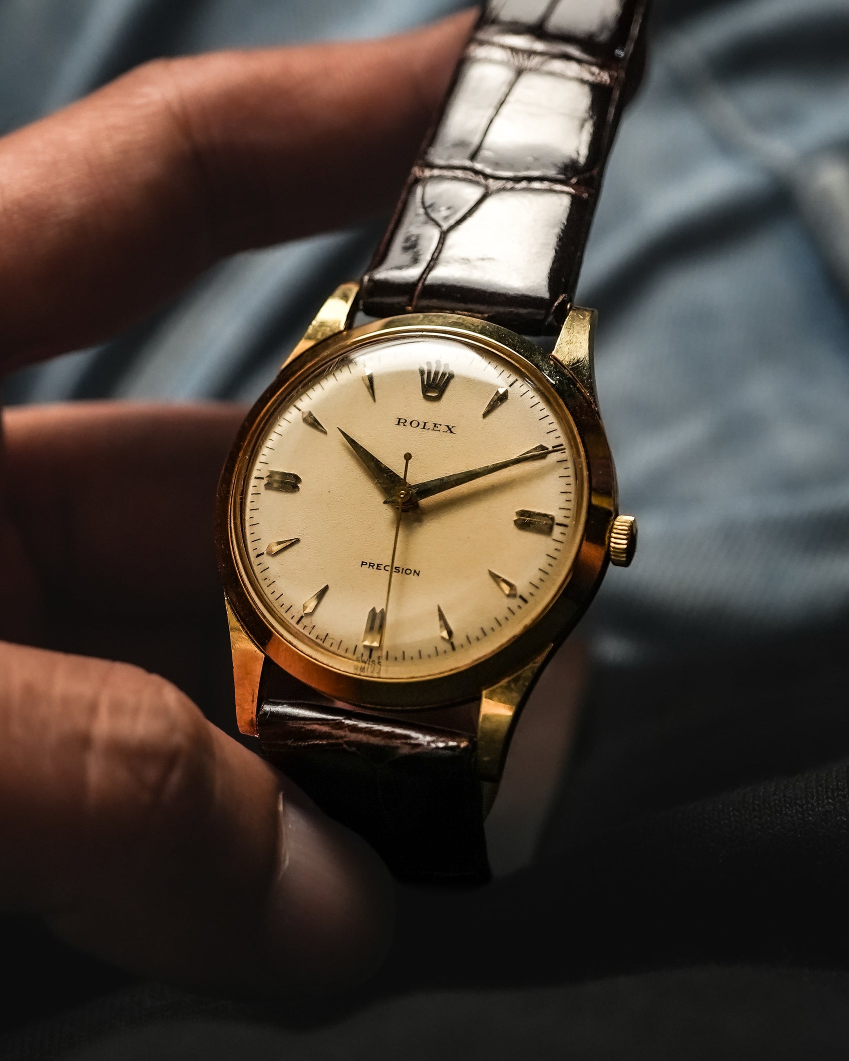 Rolex Precision 34mm Manual Winding in 18k Solid Yellow Gold 9006