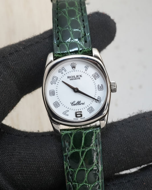 Rolex Cellini Danaos 25mm Quartz in 18K Solid White Gold 6229