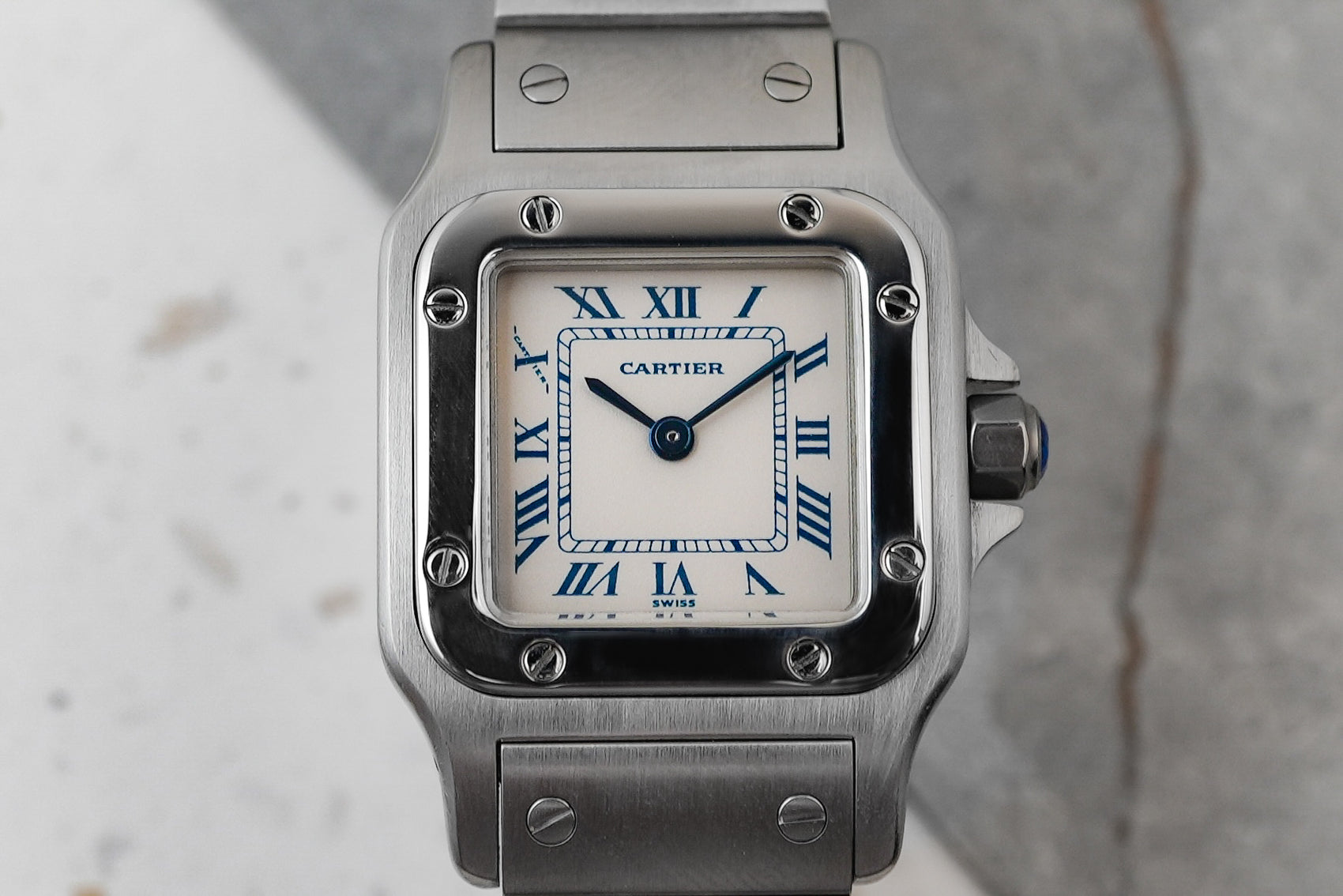 Cartier Santos Galbee Blue Roman Quartz 1565 W20017D6