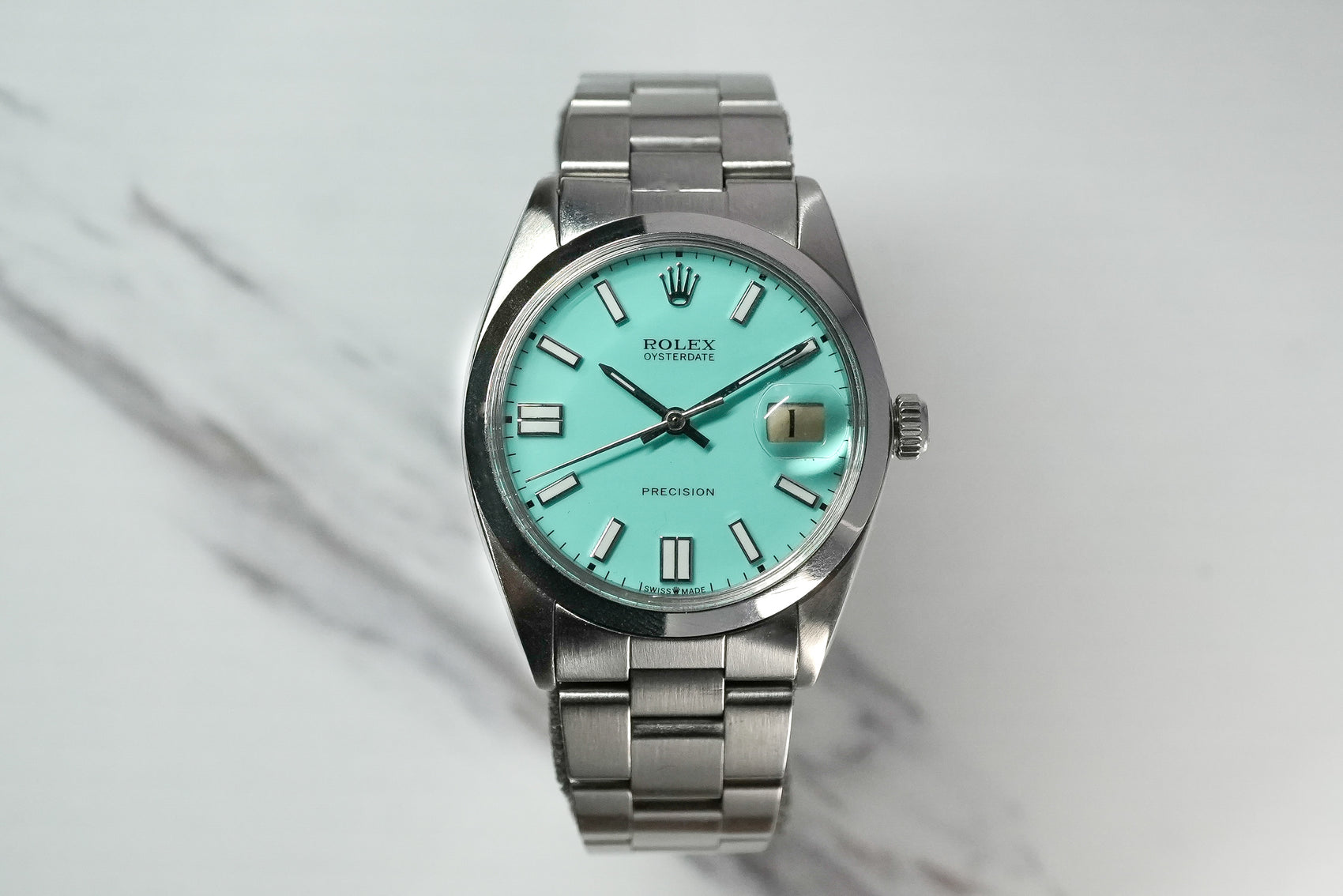 Rolex Oysterdate Precision Custom AM Tiffany Dial 6694