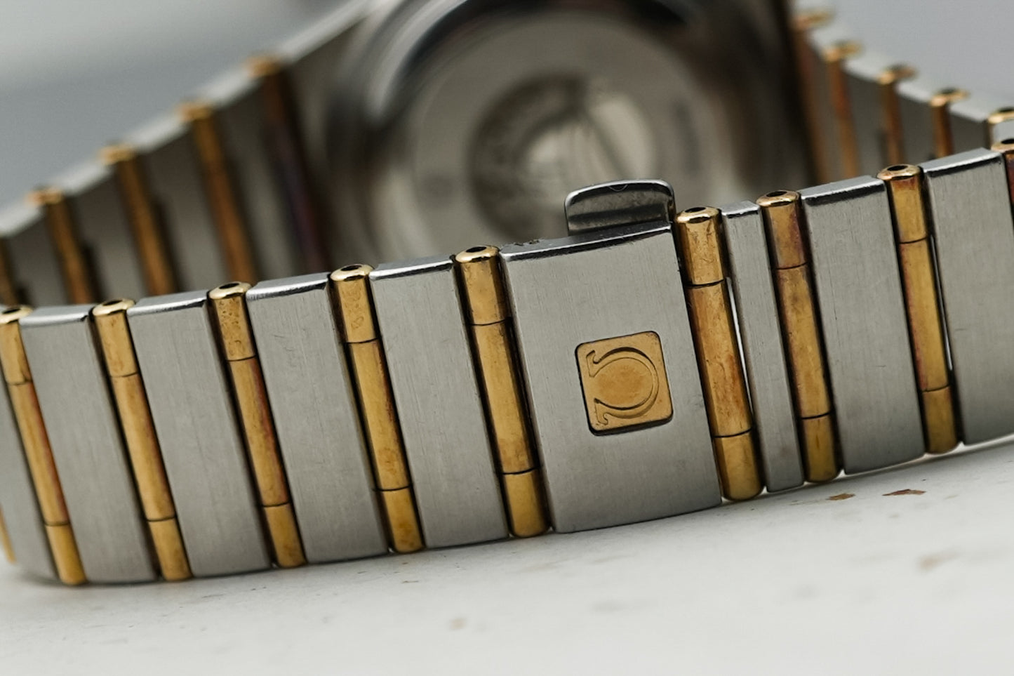 Omega Constellation MOP Mother of Pearl Two Tone Yellow Gold Factory Diamonds Automatic 1396.75.00 1306.75