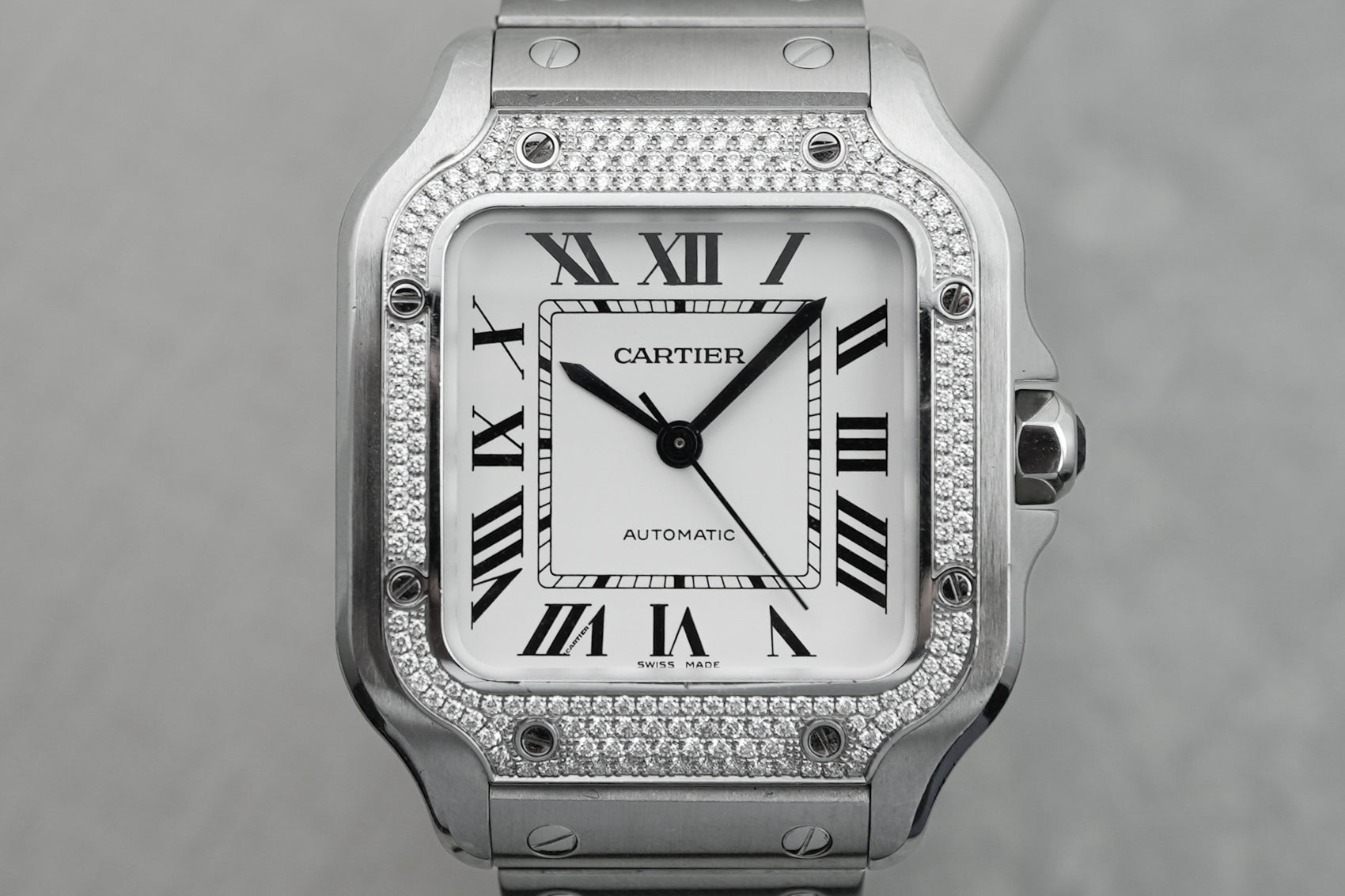 Cartier Santos Medium Factory Diamond 35mm W4SA0005 4075