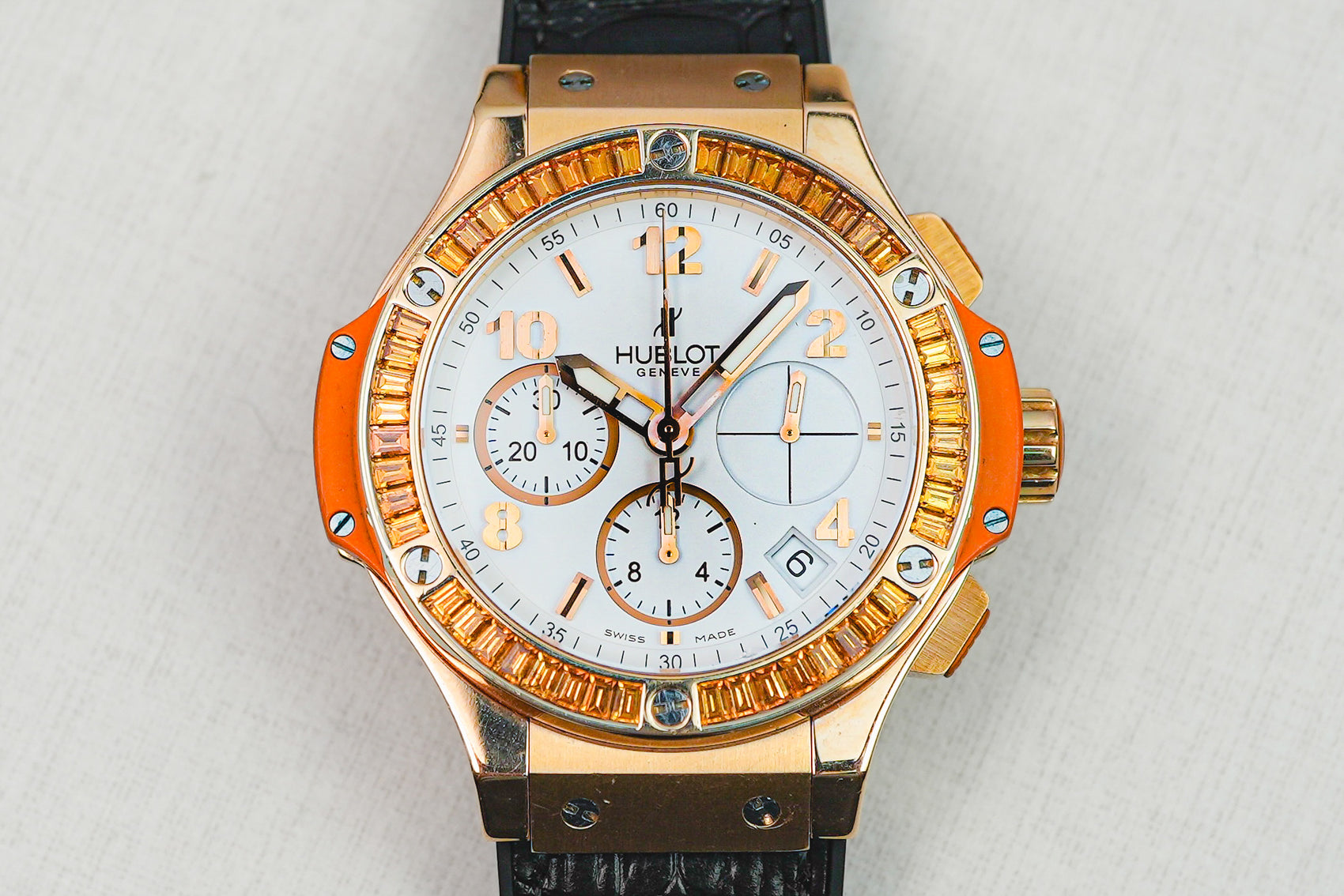 Hublot Big Bang Tutti Frutti Chronograph in 18k Rose Gold Factory Diamonds 41mm 341.PO.2010.LR.1906