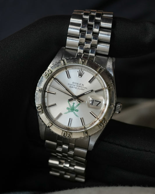 Rolex Datejust Turnograph 36mm Green Khanjar Oman Logo Emblem 1625