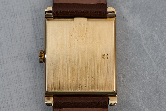 Rolex Cellini Tapestry Dial Manual Winding in 18K Solid Yellow Gold Unisex 4103