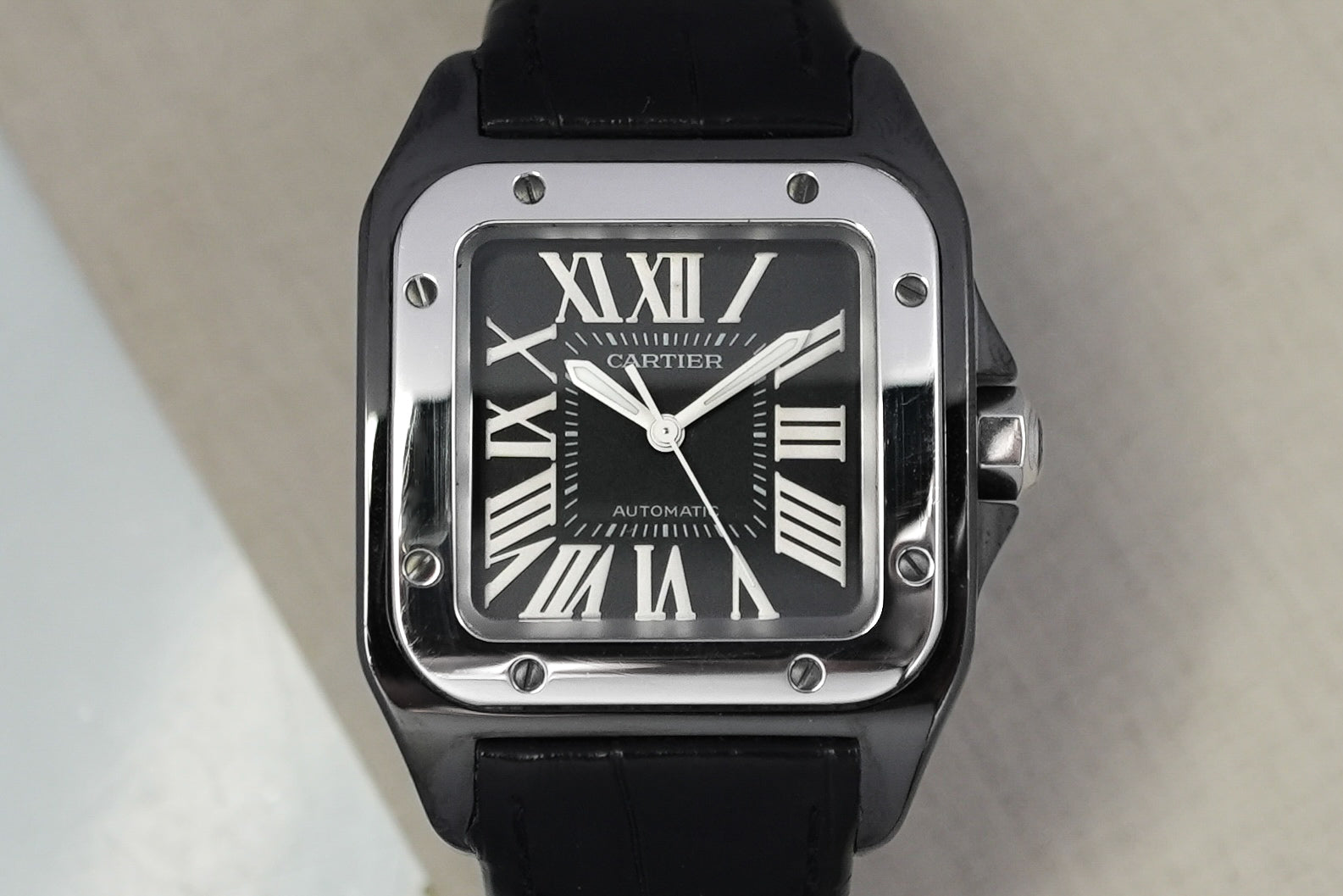 Cartier Santos Medium 100 Black DLC 2878 W2020008