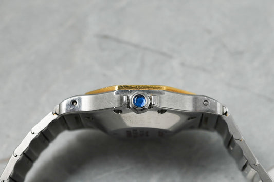 Cartier Octagon Two Tone Yellow Gold Automatic Roman 30mm 2966