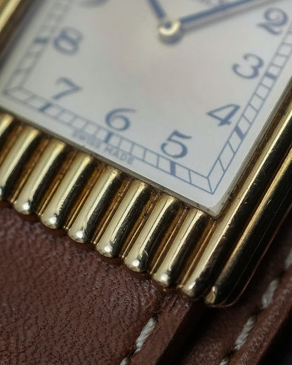 Rolex Cellini Art Deco Gadroon Ribbed Breguet Numerals in 18K Solid Yellow Gold 4601