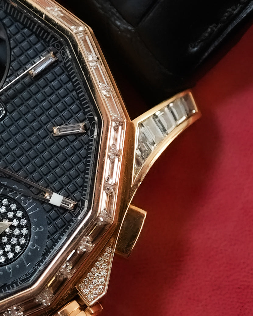 Corum Admiral’s Cup Seafender Tourbillon Chronograph Baguette Factory Diamonds  in 18K Solid Red Gold