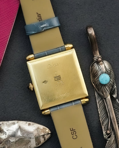 Cartier Tank Obus Art Deco Quadrant Enamel 25mm Quartz in 18k Solid Yellow Gold W852