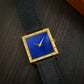 Piaget Tank Gouverneur Lapis Dial HobNail Squared in 18K Solid Yellow Gold 937