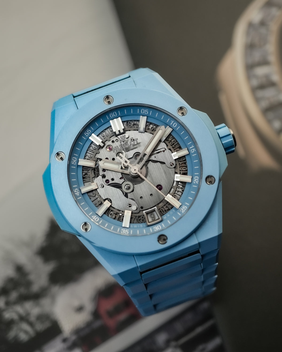 Hublot Big Bang Tiffany Integrated Sky Blue Skeleton 40mm 456.ex.5120.ex