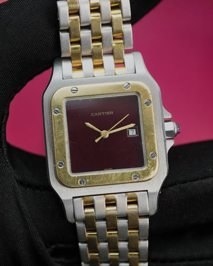 Cartier Santos Carree Burgundy Spider Automatic 2961