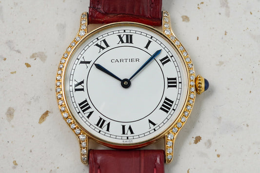 Cartier Louis Riviera Vendome in 18k Solid Yellow Gold Custom Diamonds Manual Winding 10713