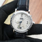 Gerald Genta Backtimer in 18k Solid White Gold with Factory Diamonds G.3806