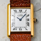 Cartier Tank Vermeil Must De Argent 925 Silver Gold Plated Manual Winding 590005