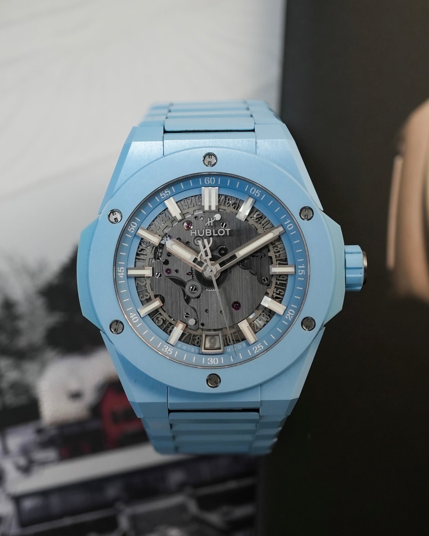 Hublot Big Bang Tiffany Integrated Sky Blue Skeleton 40mm 456.ex.5120.ex