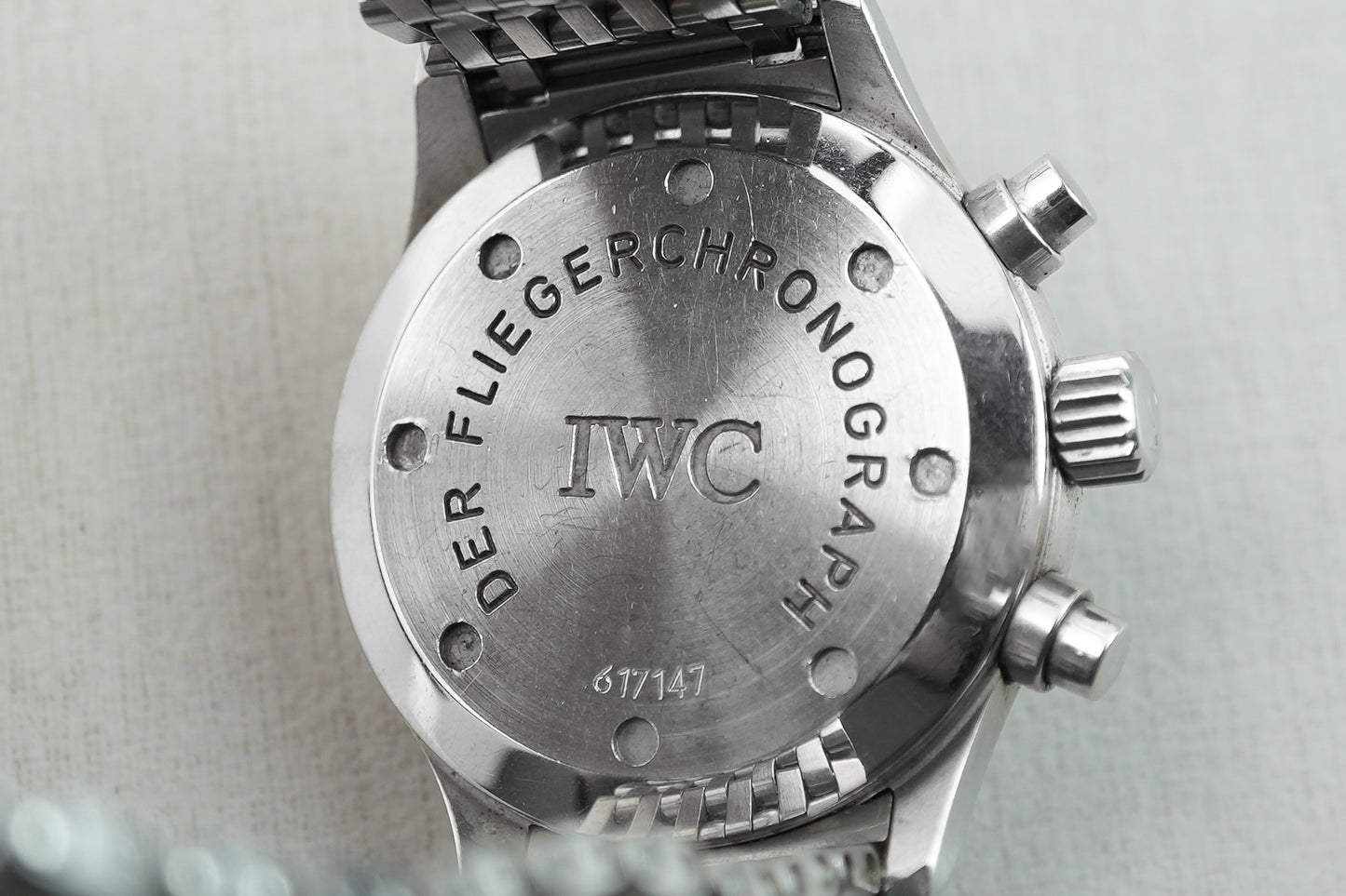 IWC Pilot Chronograph Tritium Meca Quartz 36mm JLC Jaeger Movement IW3741 IW374101