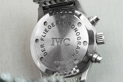 IWC Pilot Chronograph Tritium Meca Quartz 36mm JLC Jaeger Movement IW3741 IW374101