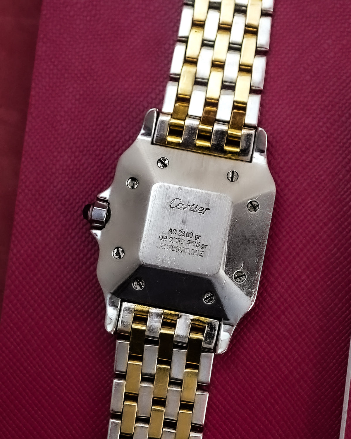 Cartier Santos Carree Burgundy Spider Automatic 2961