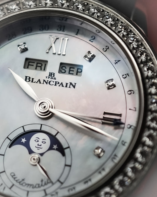 Blancpain Leman Moonphase MOP Quantieme Factory Diamond Bezel 2360-4691A-55A