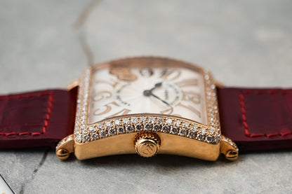 Franck Muller Master Square Ladies Factory Diamonds in 18K Solid Rose Gold 6002 L QZ Rel Relief