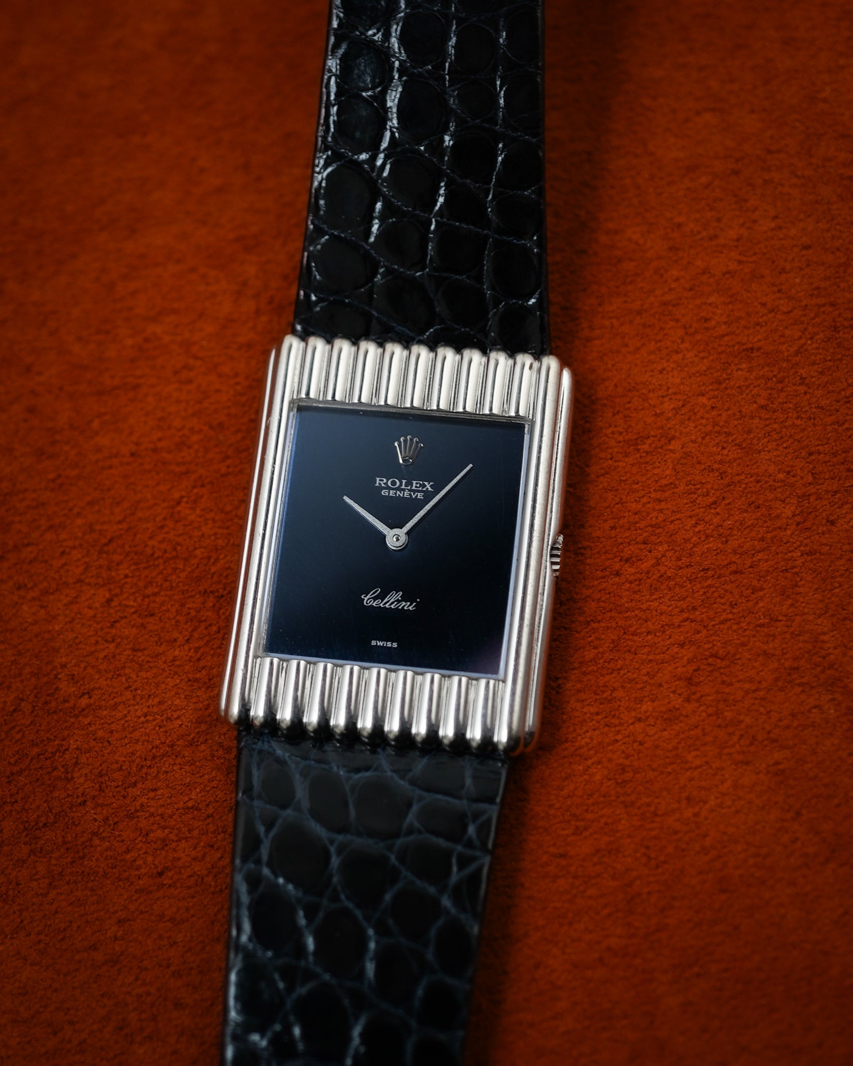 Rolex Cellini in 18K Solid White Gold “ Mirror Black “ Dial 4016