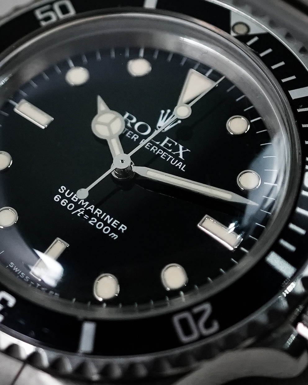 Rolex Submariner Tritium Two Liner No Date Vintage Glossy Dial 5513