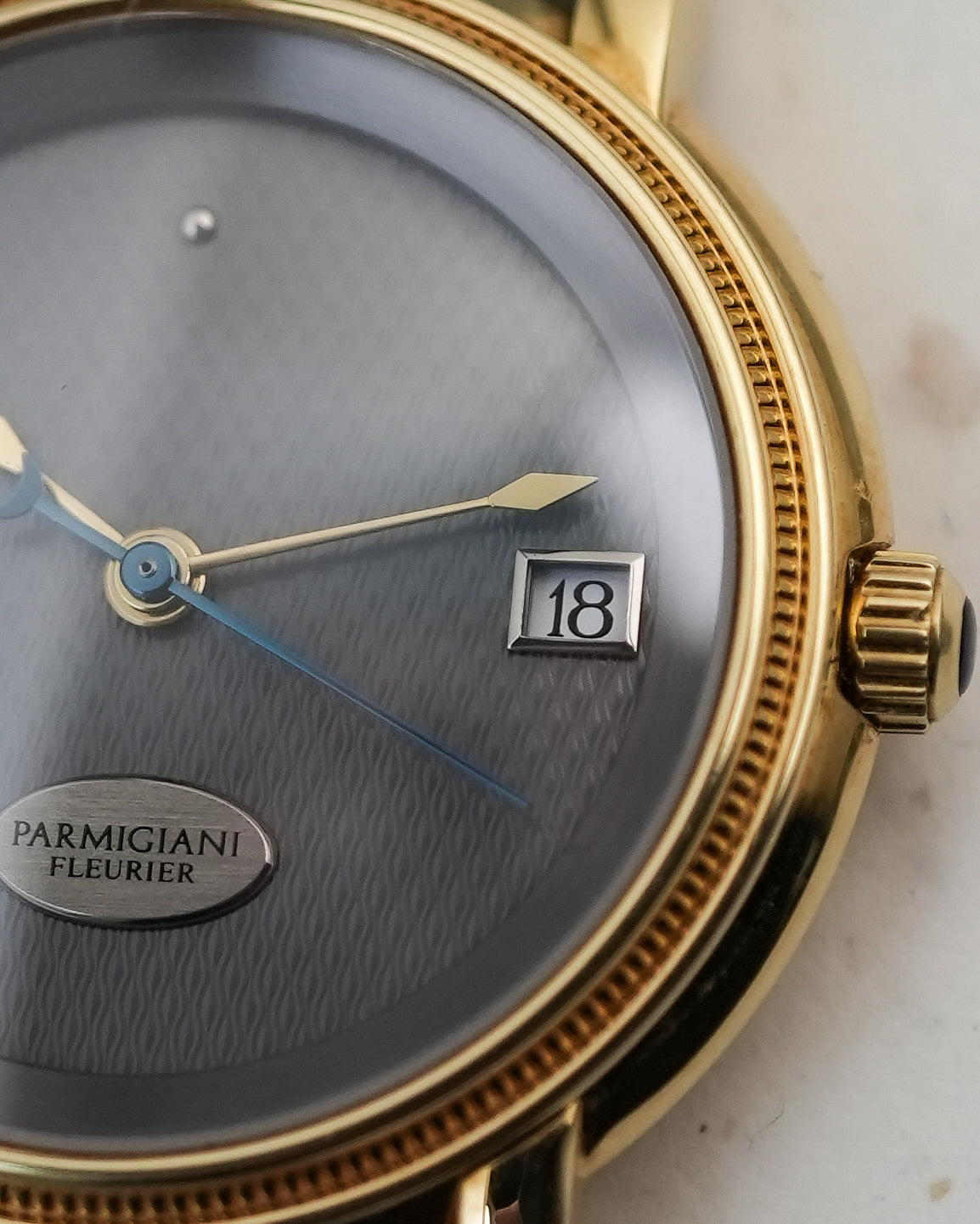 Parmigiani Fleurier Toric Classic in 18K Yellow Gold Slate Grey Barleycorn Guilloche Dial PF000008