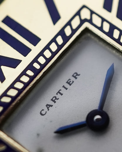 Cartier Tank Obus Art Deco Quadrant Enamel 25mm Quartz in 18k Solid Yellow Gold W852
