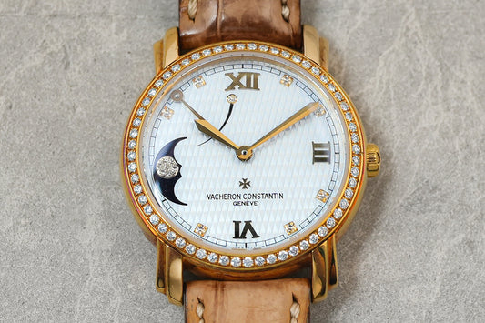 Vacheron Constantin Malte Power Reserve Moonphase Factory Diamonds in 18k Solid Yellow Gold Lady Ladies 83500 83500/000J-9011