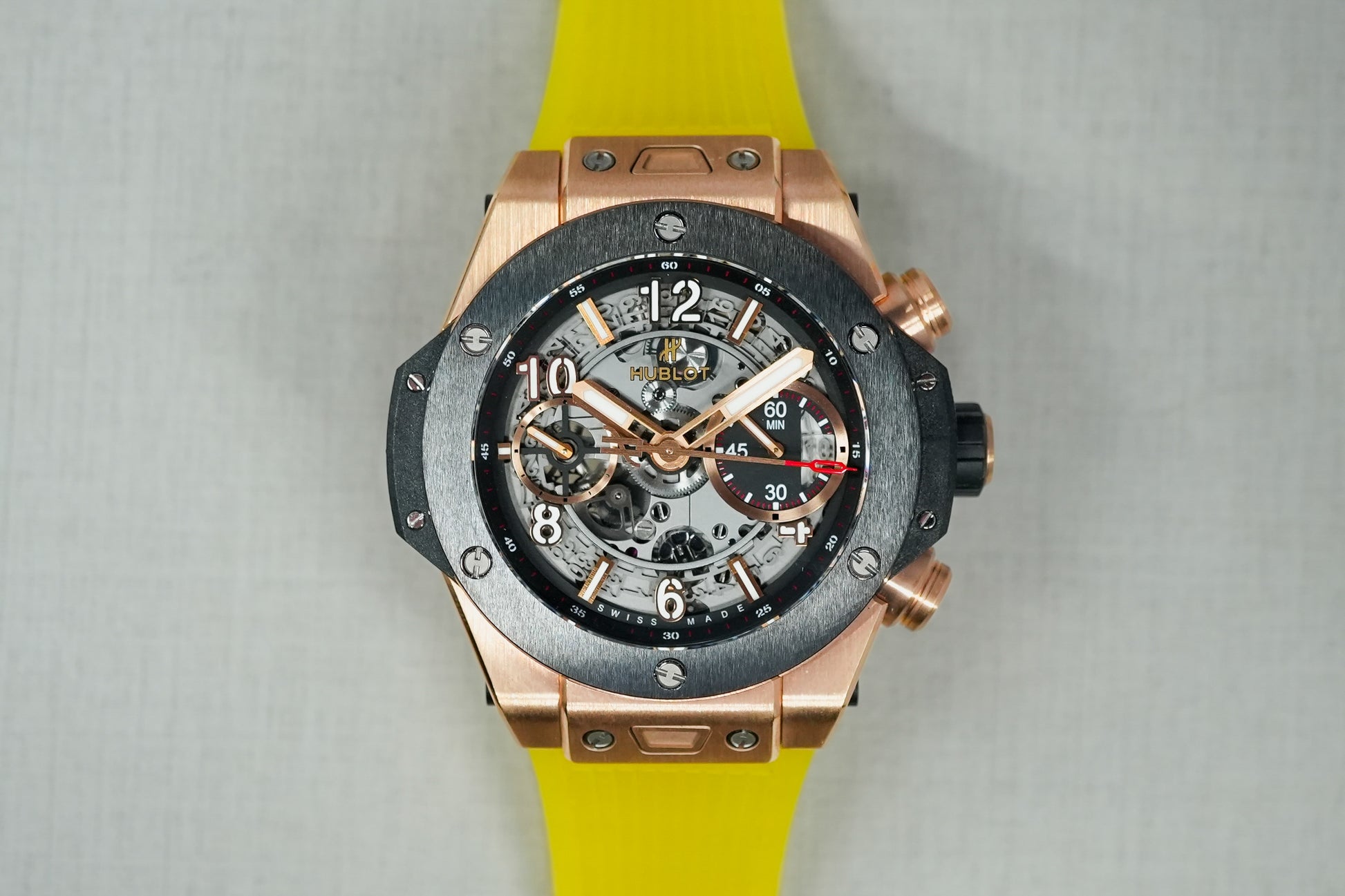 Hublot Big Bang Unico King Gold Skeleton 44mm 441.OM.1180.RX - Front View