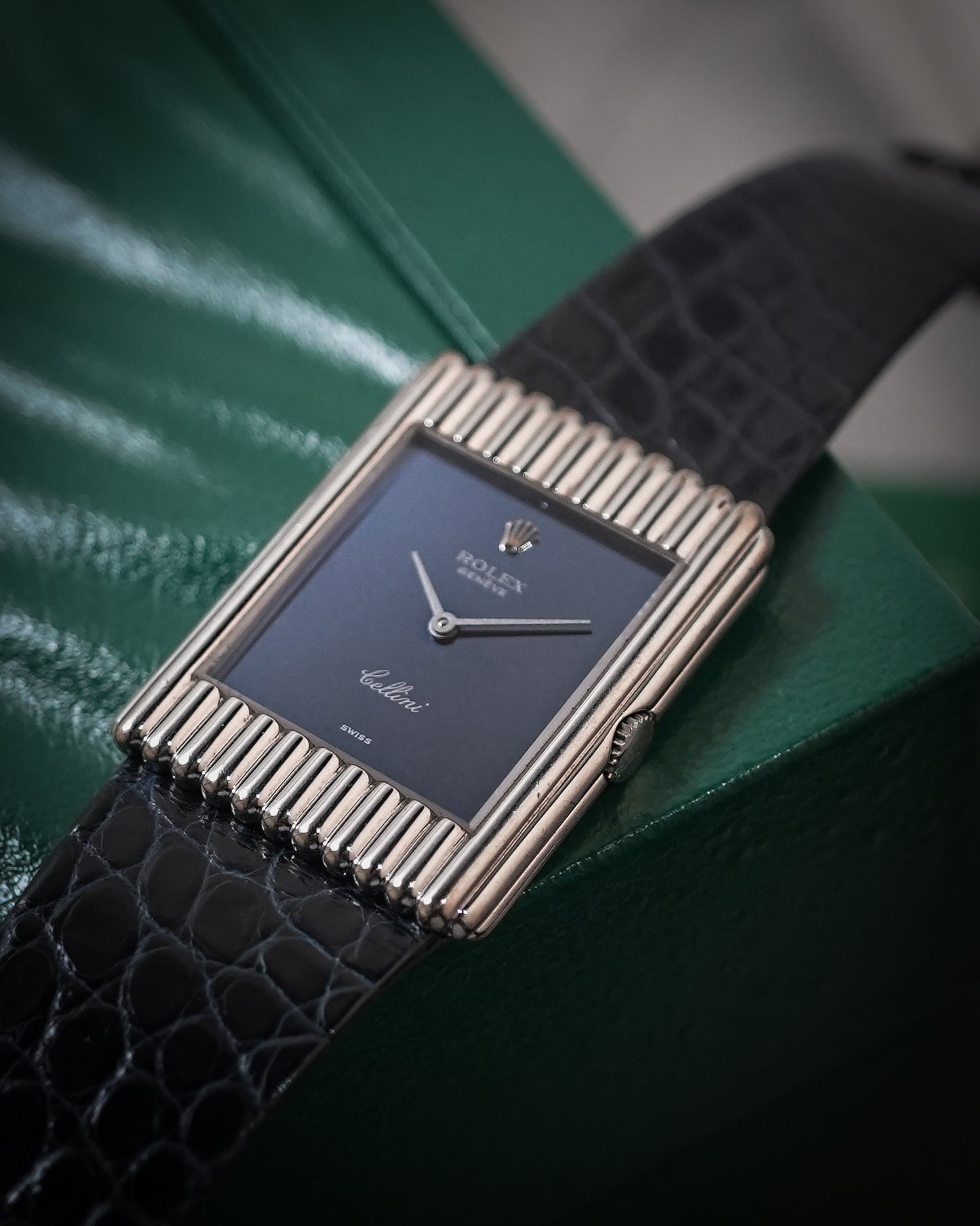 Rolex Cellini in 18K Solid White Gold “ Mirror Black “ Dial 4016