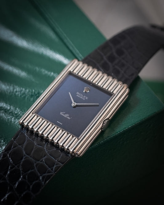 Rolex Cellini in 18K Solid White Gold “ Mirror Black “ Dial 4016