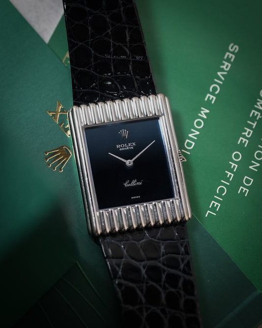 Rolex Cellini in 18K Solid White Gold “ Mirror Black “ Dial 4016