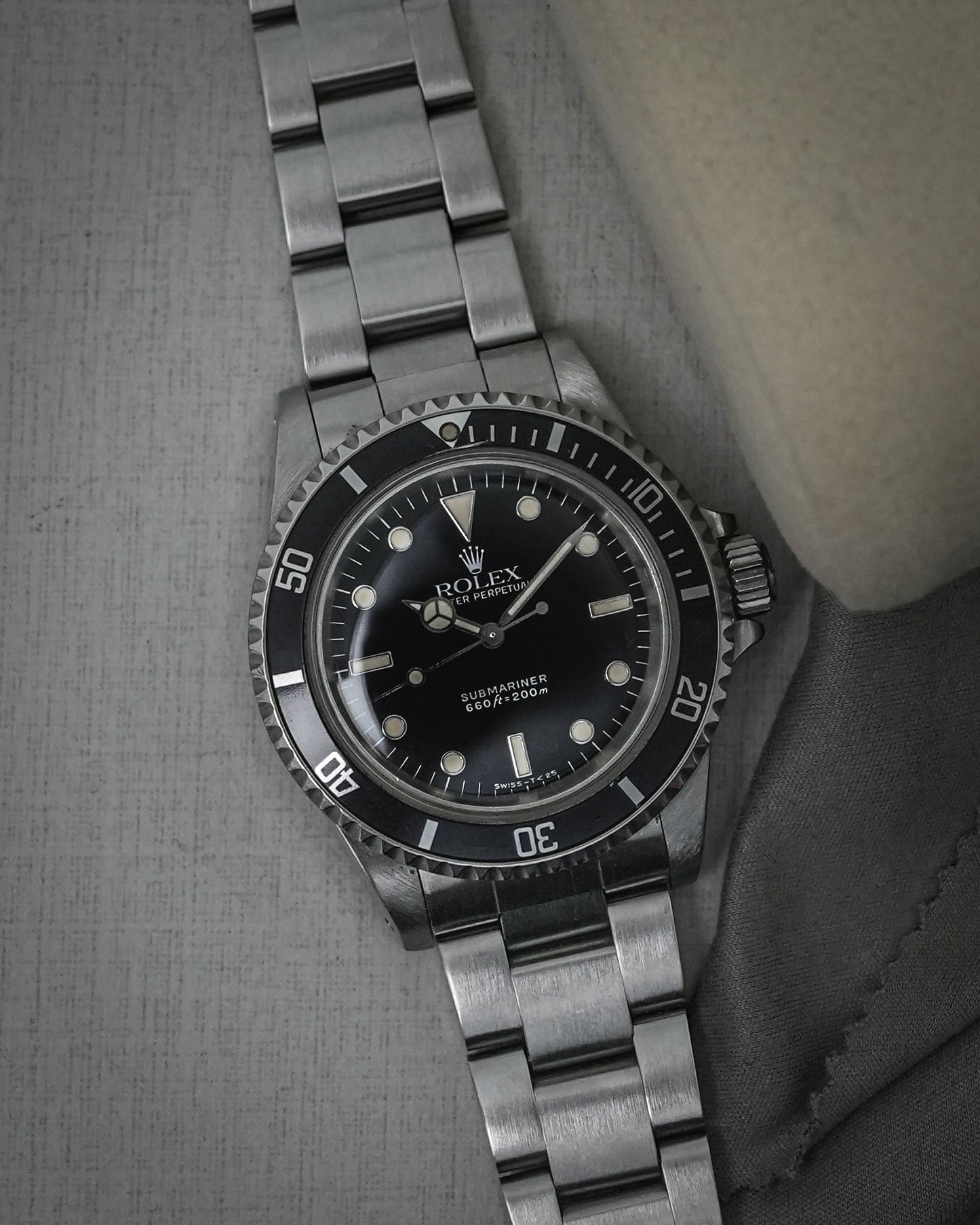 Rolex Submariner Tritium Two Liner No Date Vintage Glossy Dial 5513