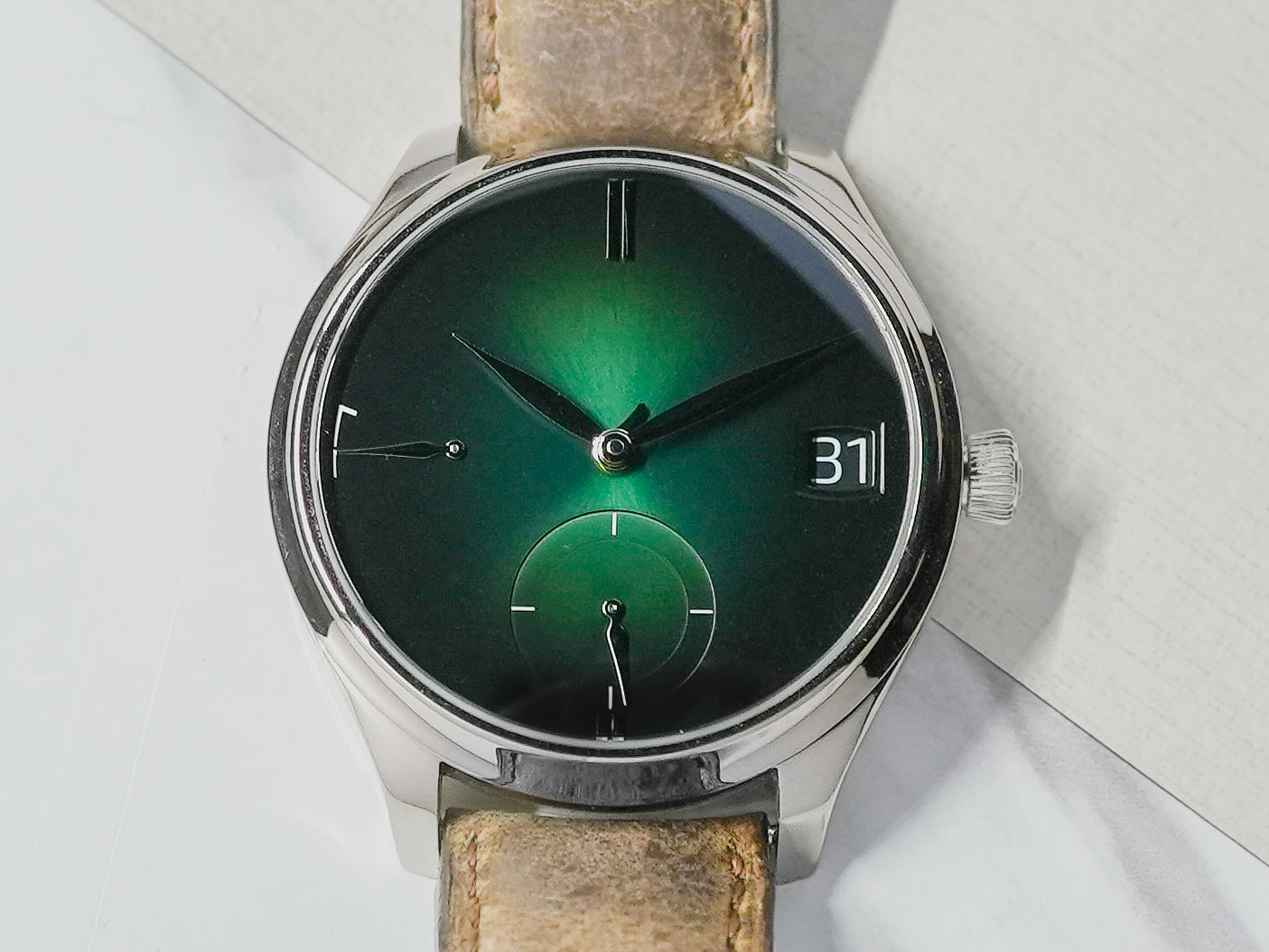 H.Moser & Cie Endeavour Perpetual Calender Purity Green in 18k White Gold 50 Pieces Moser 1800-0202