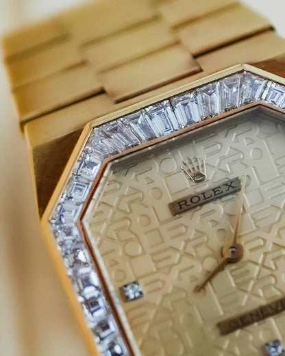 Rolex Cellini Factory Baguette Diamonds in Solid 18K Yellow Gold 5081