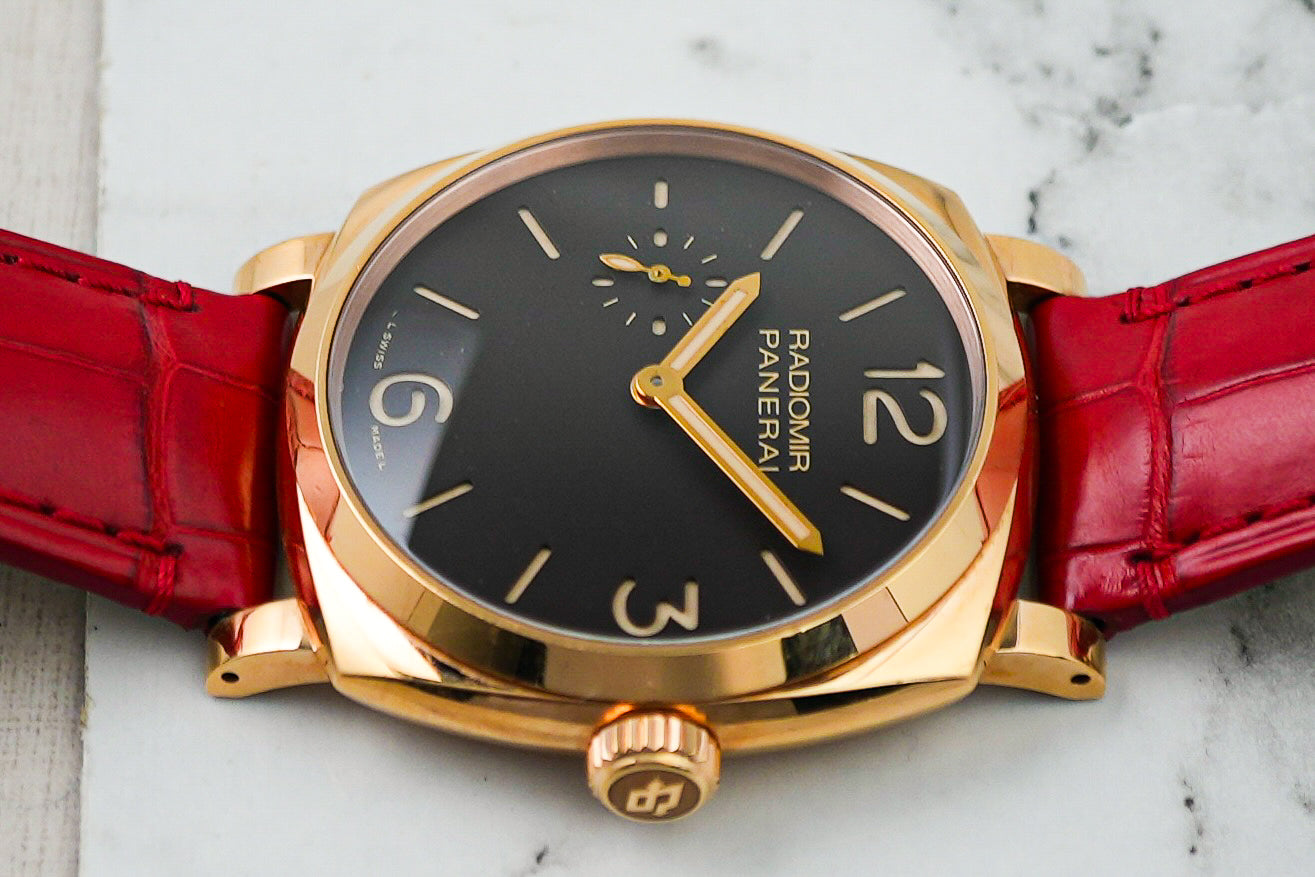Panerai Radiomir 1940 3 Days Tobacco Dial in 18K Red Rose Gold 42mm Acciaio Oro Rosso Limited Edition 500 Pieces PAM513 PAM00513 00513 513