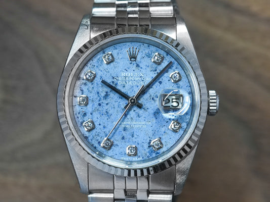 Rolex Datejust 36mm Sodalite Dial 10 Point Diamond Index 116234