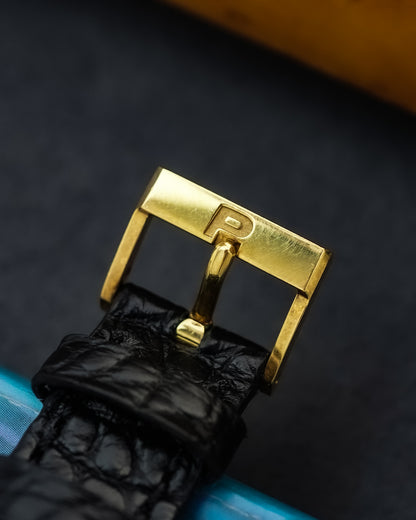 Piaget Onyx with Roman Engraved Bezel in Solid 18K Yellow Gold Manual Winding 9118