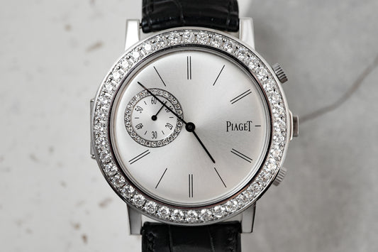 Piaget Altiplano Double Jeu in 18k Solid White Gold with Factory Diamond Bezels 43mm G0A321250