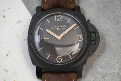 Panerai Luminor 1950 3 Days Power Reserve Manual Winding 47mm Ceramic Limited Edition 2000 Pieces PAM00375 PAM375 PAM 00375 375