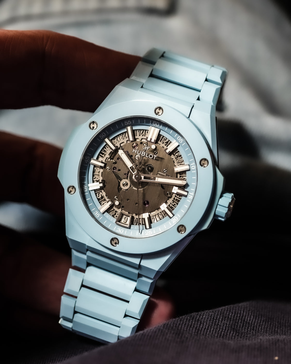 Hublot Big Bang Tiffany Integrated Sky Blue Skeleton 40mm 456.ex.5120.ex