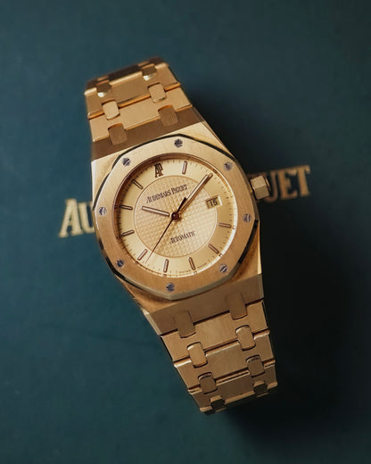 Audemars Piguet Royal Oak 50th Anniversary Japan Limited 500 Pieces Tapisserie Dial in 18k Solid Yellow Gold 33mm 15050BA 15050