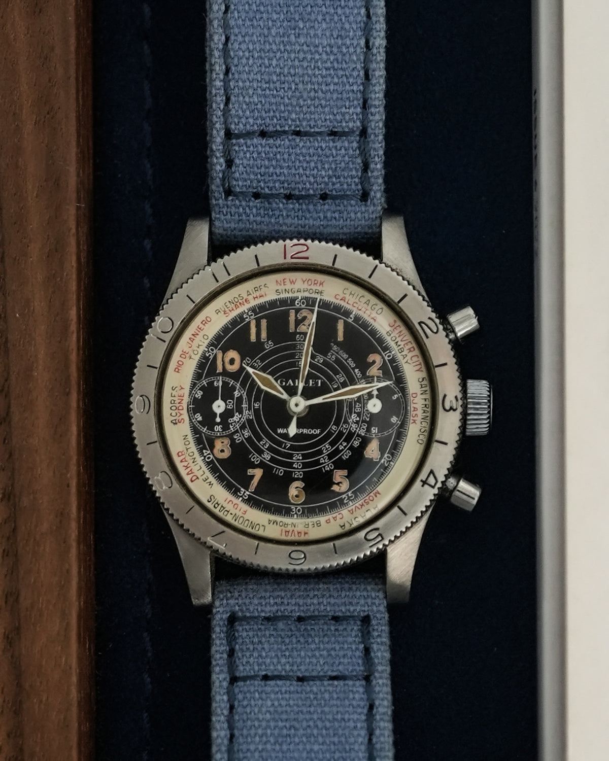 Gallet Flying Officer Chronograph Worldtimer Truman 1940s MK1